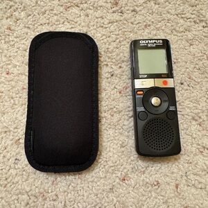 Olympus Digital Voice Recorder with Black and Silver Design with Case
